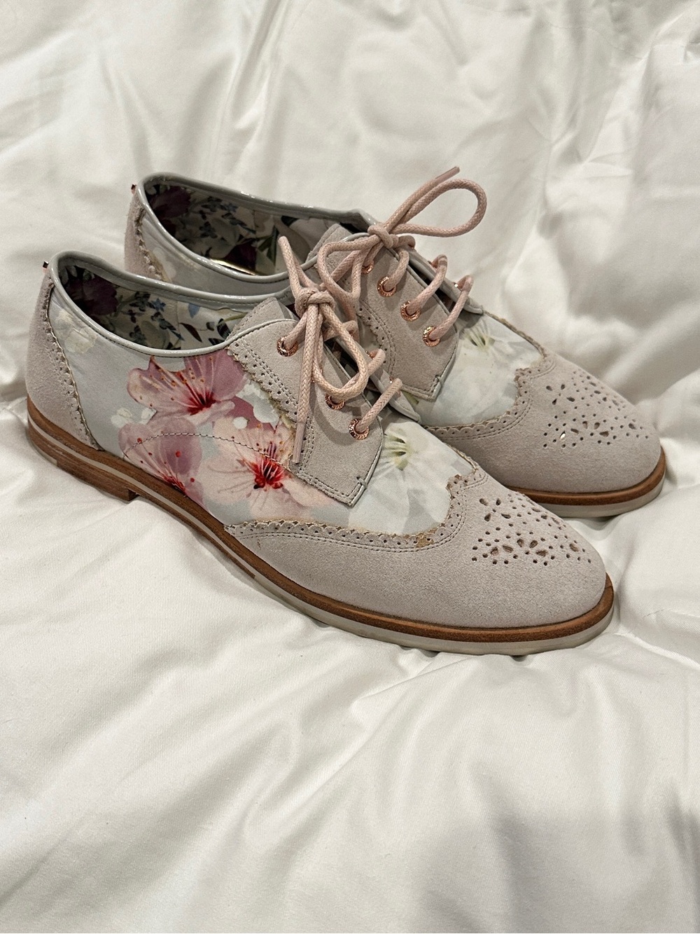 Ted Baker Floral Wingtip Oxford Size 38